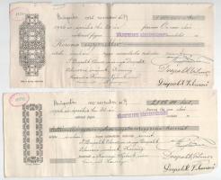 Budapest 1925-1926. 9 darab "Földhitelbank Részvénytársaság" kitöltött váltó T:II,II- szak...