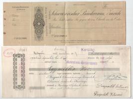 1920-1937. 6 darabos főleg magyar kitöltött váltó tétel, közte "Abádszalóki Takarékpénztár"...