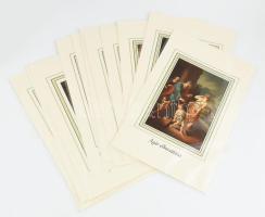 11 db illusztráció a klasszikus arany bibliából. Kromolitográfia, papír, modern paszpartuban. 28x19,5 cm