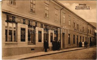 1928 Oravica, Oravita; Hotel Coroana cu Banca Comerciala / Korona szálloda, Kereskedelmi és Ipari bank (kis szakadás / small tear)