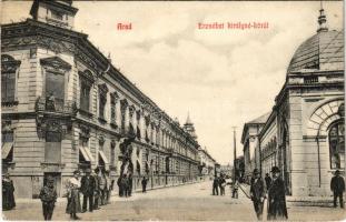 1910 Arad, Erzsébet királyné körút / street (Rb)