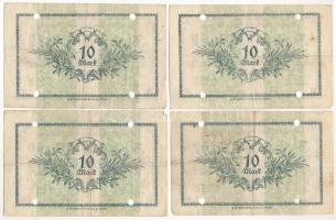 Német Birodalom / Altona 1918. 10M (4x) szükségpénz, lyukasztással érvénytelenítve T:III
German Emp...