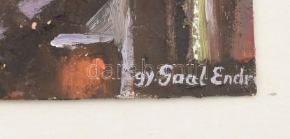 Gyulai Gaál Endre (1904-1991): Falu vége. Olaj, vászon-karton, jelzett, 20x25 cm