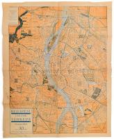 1942 Budapest legújabb térképe, utcajegyzékkel, 50x39,5 cm