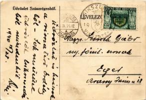 1940 Szászrégen, Reghin; Fő tér, piac / Hauptplatz / main square, market + "1940 Csíkszereda vi...