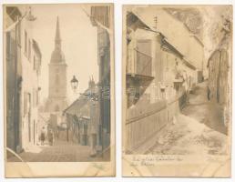 Pozsony, Pressburg, Bratislava; 12 db 1945-előtti eredeti fotó szűk kis utcákról, templomokról, lépc...
