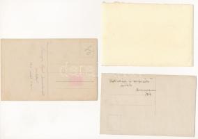 3 db régi K.u.k. katonai fotó: "Sándor Villa" katonai tábor, tiszti étkezde és telefonszob...