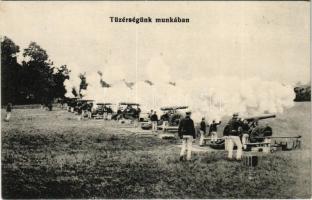 Tüzérségünk munkában / Artillerie im Feuer / Austro-Hungarian K.u.K. military, artillery firing guns