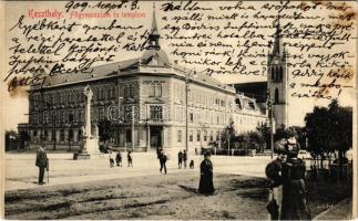 1909 Keszthely, Főgimnázium és templom. Sujánszky József kiadása (fl)