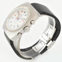 Auper mechanikus karóra, sok funkciós, pillangózáras bőrszíjjal, működik, kis kopásokkal, plexin min...