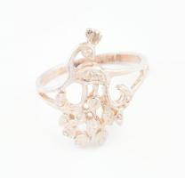 Ezüst(Ag) pávás gyűrű, jelzett, méret: 52, nettó: 2,2 g