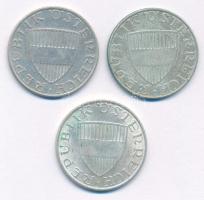 Ausztria 1957-1972. 10Sch Ag (3xklf) T:1-,2-,3 patina 
Austria 1957-1972. 10 Schilling Ag (3xdiff) ...