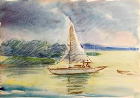 Bertalan Rózsa (1900-1987): 4 db vázlatfüzet rajzokkal, különböző helyszínekről: Balaton (Tihany, Ba...