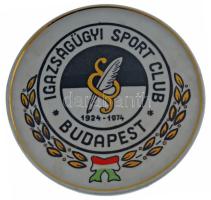 1974. "Igazságügyi Sport Club Budapest" egyoldalas Hollóházi porcelán emlékérem dobozban (138mm) T:1-