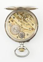 Ezüst (Ag) tokos zsebóra, mechanikus Larga szerkezettel, szép állapotban, jelzett, d: 50 mm