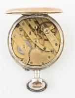 Ezüst (Ag) tokos zsebóra, aranyozott részekkel, mechanikus szerkezettel, kissé repedezett számlap, m...