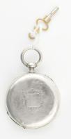 Ezüst (Ag) tokos, kulcsos zsebóra, mechanikus szerkezettel, kissé sérült számlap, működik, jelzett, ...