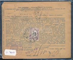 1923 Csomagszállító 6 db Hivatalos 1000f bélyeggel, közte hármaslyukasztás