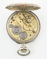 Ezüst (Ag) tokos, zsebóra, mechanikus szerkezettel, másodperc mutató nélkül, működik, jelzett, d: 47...