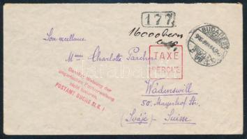 1946 (19. díjszabás) Levél készpénzes bérmentesítéssel Svájcba