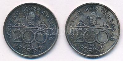 1992. 200Ft Ag "MNB" (2x) T:1- patina
Adamo F13