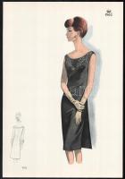 1965 3 db vintage divatkép, ofszet nyomat, papír, 34x24 cm