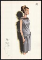 1965 3 db vintage divatkép, ofszet nyomat, papír, 34x24 cm