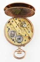 Arany (Au/9k) tokos zsebóra, jelzés nélkül, működik, mechanikus, szép állapot, régi fém óravédő tokb...