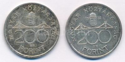 1992. 200Ft Ag "MNB" (2x) T:1-,2 patina 
Adamo F13