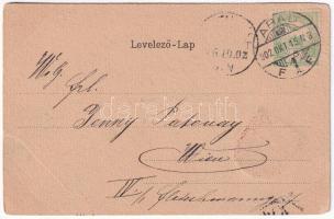 1902 Arad, Pénzügyi palota. Szecessziós címeres litho keret / financial palace. Art Nouveau, litho f...