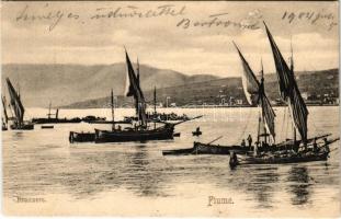 1904 Fiume, Rijeka; halászhajók. Divald Károly 455. / fishing boats
