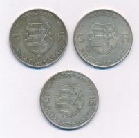 1947. 5Ft Ag "Kossuth" (3x) T:2-3 patina Adamo F8.1