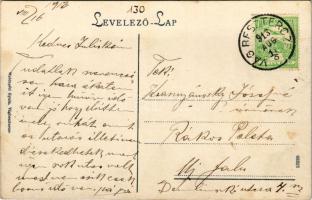 1913 Vágbeszterce, Povazská Bystrica; Vág völgye, Fő tér, templom és szobor. Waldapfel Gyula kiadása...