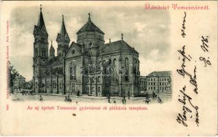 1898 (Vorläufer) Temesvár, Timisoara; Gyárvárosi új épített római katolikus plébánia templom. Králicsek Béla kiadása / Fabric church (vágott / cut)