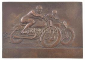 ~1930-1950. Motorverseny egyoldalas bronz emlékplakett (57x80mm) T:1-