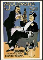 3 db reprint plakát: Gottschlig Rum (Faragó Géza), Gourmand Sec, Csillaghegyi Forrásvíz, 34x24 cm