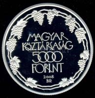 2008. 5000Ft Ag "Tokaji Történelmi Borvidék" T:PP Tanúsítvánnyal!