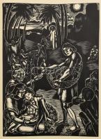 Dallos Hanna (1907-1945): Mi atyánk. 10 db fametszet. Bp., é.n., Kir. Magyar Egyetemi Nyomda. Jelezv...