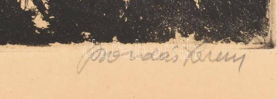 Bordás Ferenc (1911-1982): Csikók. Rézkarc, papír, jelzett, lap széle kissé foltos, 24×39 cm