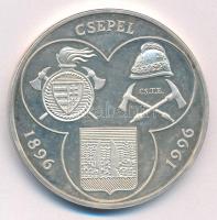 1996. "Csepeli Tűzoltó Egyesület" egyoldalas fém emlékérem (42mm) T:1 (eredetileg PP) fo.