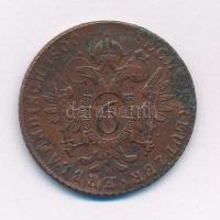 1800B 6kr Cu "I. Ferenc" T:2,2- karc Huszár: 2018, Unger III.: 1399.a