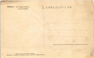 Nagydisznód, Heltau, Cisnadie; Ev. Gemeindehaus, Turnhalle / Tornacsarnok, Evangélikus plébánia. Jos...