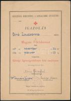 1952 Igazolás a Magyar Vöröskereszt "Ifjúsági Egészségvédelemre kész" tanfolyamának elvégzéséről, aláírásokkal, bélyegzővel