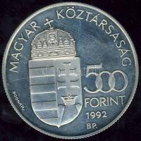 1992. 500Ft Ag "Űrkutatás" T:PP Tanúsítvánnyal!