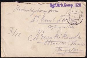 1918 Field postcard "Kgf. Arb. Komp. 1120" + "FP 565", 1918 Tábori posta levél "Kgf. Arb. Komp. 1120" + "FP 565"