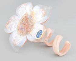Muranoi virág formájú üveg dísz. Jelzett, hibátlan 18 cm