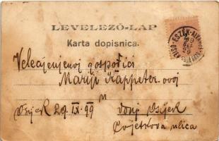 1899 (Vorläufer) Eszék, Essegg, Osijek; Hauptplatz, Unterstadt, Maria Schneecapelle / main square, c...