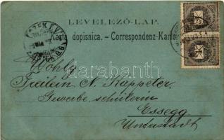 1899 (Vorläufer) Dálya, Dalja, Dalj (Erdőd, Erdut); Eisenbahn-Traject zwischen Erdőd und Gombos / Va...