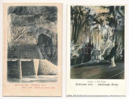 Postojnska jama, Adelsberger Grotte, Postojna Cave; 8 mostly pre-1900 postcards (2 embossed)