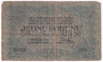 Csehszlovákia 1919. 1K T:III- ly.
Czechoslovakia 1919. 1 Koruna C:VG 
Krause 6.a